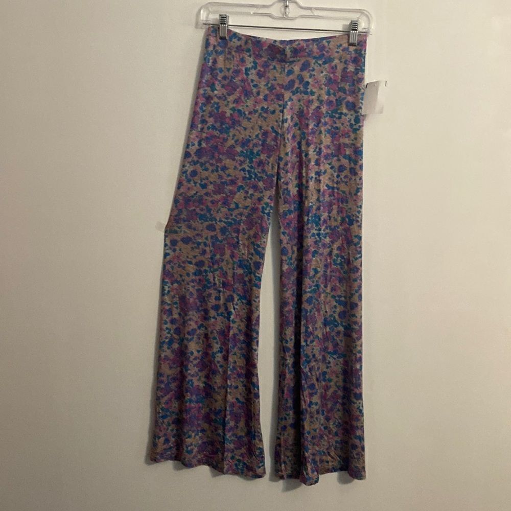 Michael Lauren Floral print wide leg pants, size XS